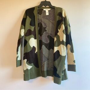 Workshop Republic Clothing Green and Black Camouflage Cardigan‎